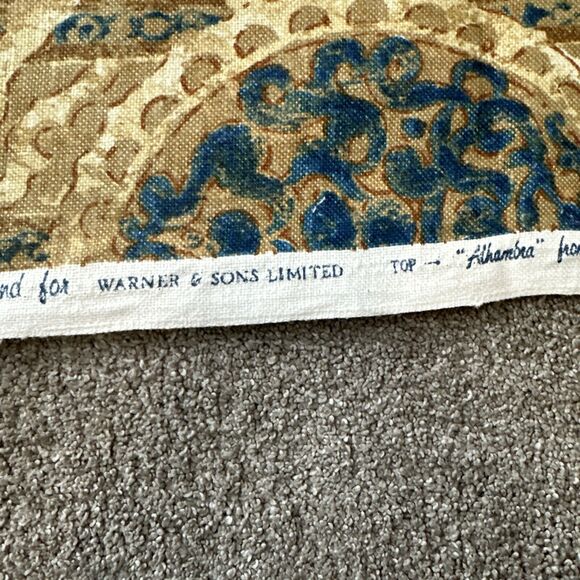 Warner & Sons Limited Upholstery Fabric Alexandra of Ornaments & Arabesques 4 yd - Picture 7 of 8